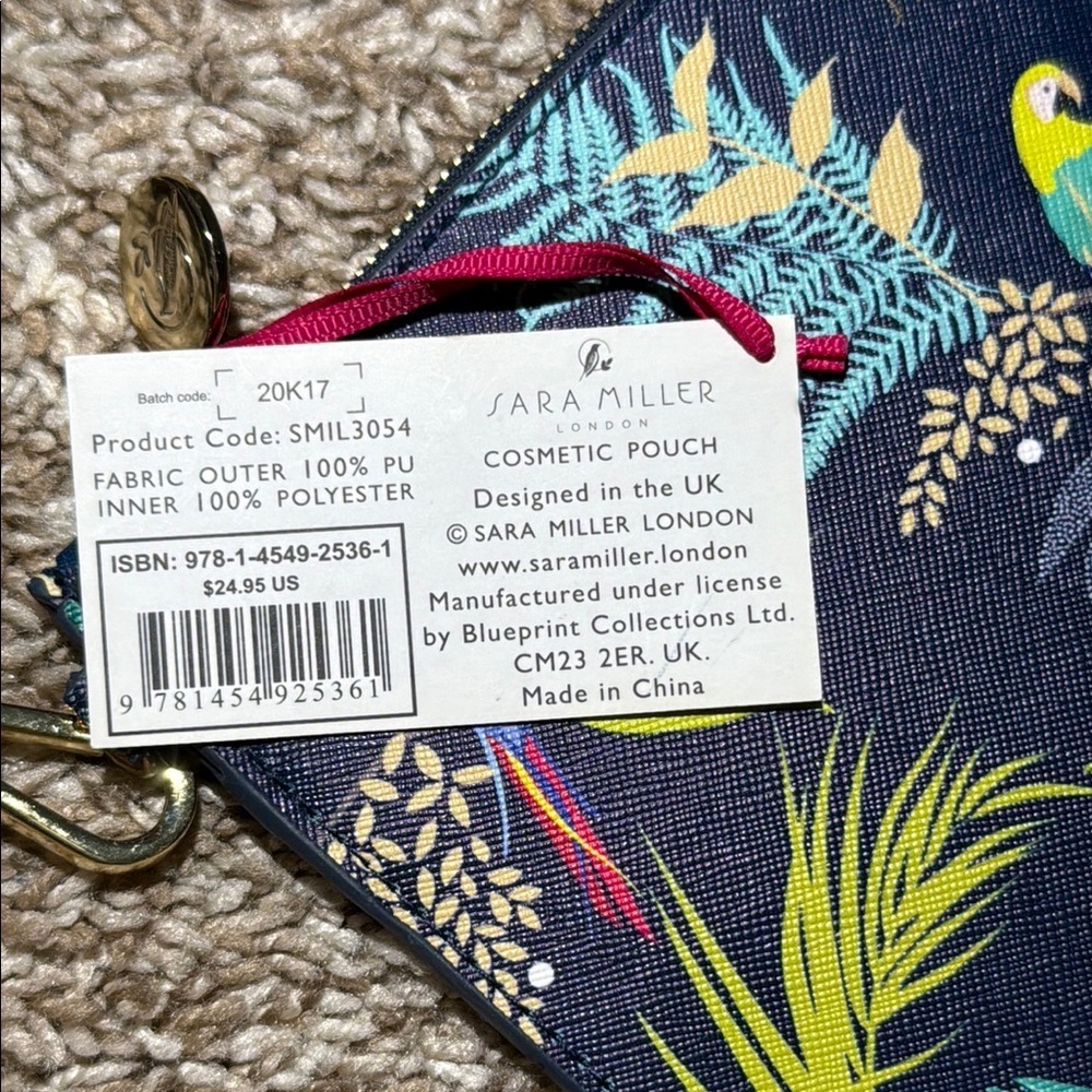 Sara Miller Clutch Cosmetic Pouch Tropical Parrot - Picture 4 of 6